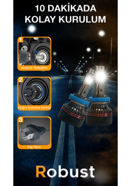 Yeni Nesil* Pro Lumınar H4 LED Xenon 12.000 Lumen 60 Watt Csp 12V-24V Uyumlu Kısa Tıp