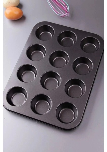 12'li Yüzeyli Kek Kalıbı, Teflon, Yapışmaz, Metal, Çoklu Parça, Pratik Kullanım fırsatları