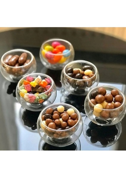 6 Lı Çift Cidarlı Mini Sosluk Lokumluk Kahve Yanı Tabağı Hirospot