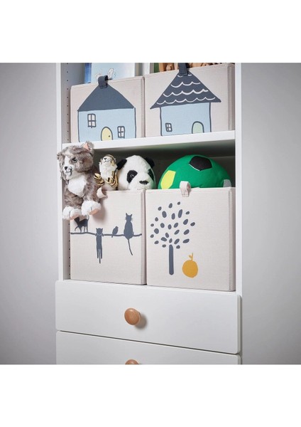 2 Parça Çocuk Odası Düzenleyici Kutu Seti 26 x 37 x 26 cm 2'li Set Düzenleme Saklama Kutusu
