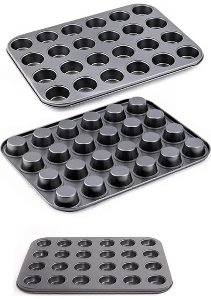 24'lü muffin kalıbı, kek ve tatlılar için ideal, dayanıklı ve kullanışlı.