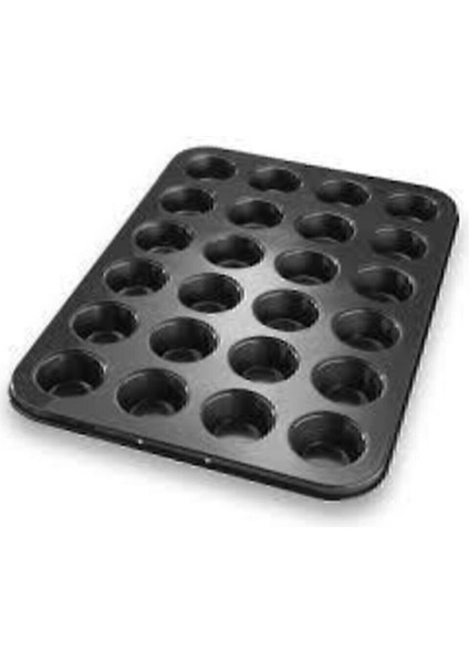 24'lü muffin kalıbı, kek ve tatlılar için ideal, dayanıklı ve kullanışlı.