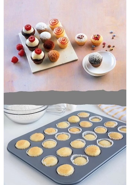 24'lü muffin kalıbı, kek ve tatlılar için ideal, dayanıklı ve kullanışlı.