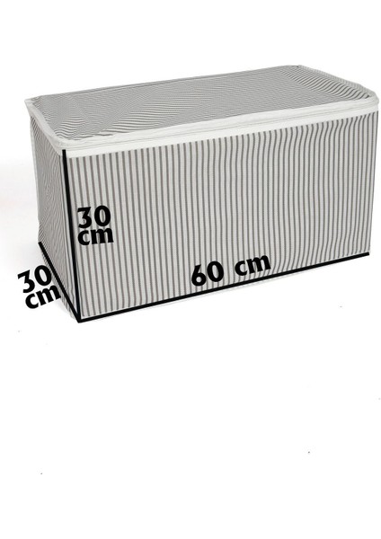 1 Adet Çok Amaçlı Baza Altı Hurç Çizgili Yastık Hurcu Kumaş Organizer 60 x 30 x 30 Tr Gri Nefes Alabi modelleri