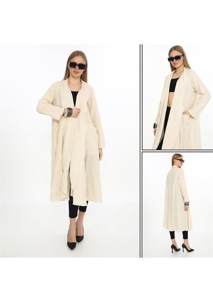 Bohomiyan Uzun Saçaklı Keten Kaftan & Kap modelleri