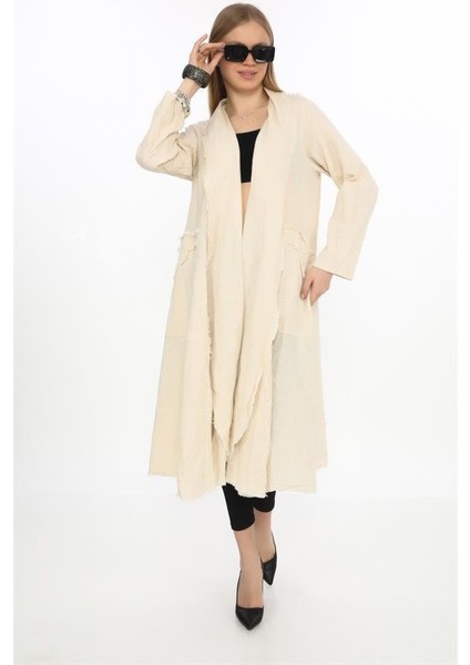 Bohomiyan Uzun Saçaklı Keten Kaftan & Kap fırsatları