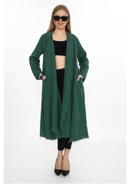 Bohomiyan Uzun Saçaklı Keten Kaftan & Kap fiyatları