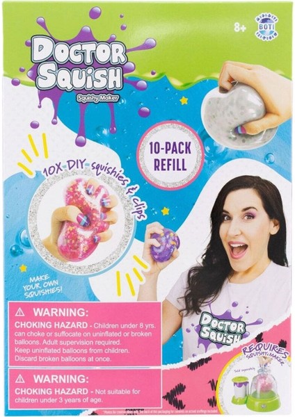 Doctor Squish Renkli Slime Yedeği 10LU Balon Seti