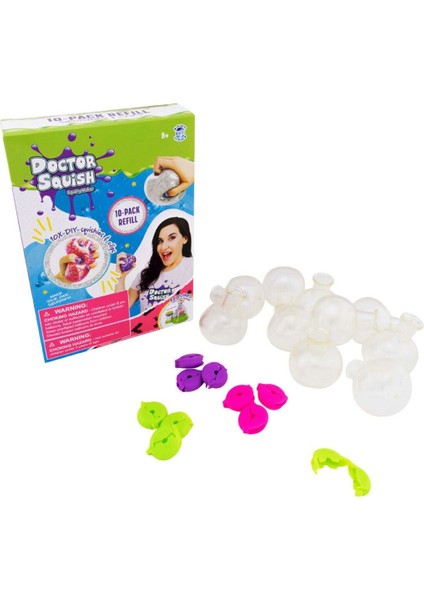 Doctor Squish Renkli Slime Yedeği 10LU Balon Seti