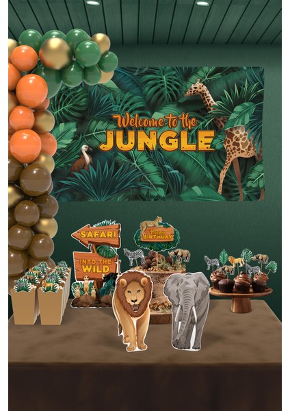 Safari Temalı Erkek Çocuk Doğum Günü Parti Seti - Maxi