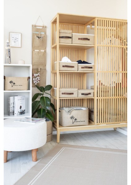 Jüt 3 Cepli Çok Amaçlı Askılı Duvar Tipi Dolap İçi Banyo Mutfak Düzenleyici Organizer 102x23 cm