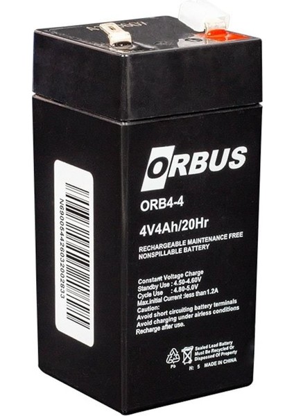4 Volt 4 Amper Akü 100X45X45X cm