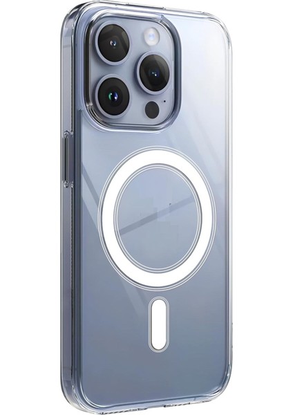 (Mika Magsafe) iPhone 13 Pro Max Uyumlu Şeffaf Sert Mika Sararmaz Magsafe Ince Fit Kılıf