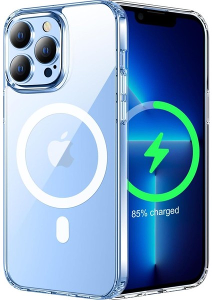 (Magsafe Kılıf) Iphone 13 Pro Uyumlu Magsafe Wireless Kılıf Darbe Emici Şeffaf Silikon Kılıf