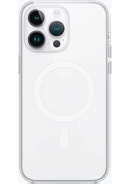 (Ic) iPhone 14 Pro Max Uyumlu Animasyonlu Şeffaf Sert Mika Sararmaz Magsafe Ince Fit Kılıf