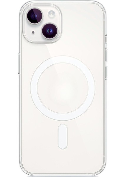 (Ic) iPhone 14 Uyumlu Animasyonlu Şeffaf Sert Mika Sararmaz Magsafe Ince Fit Kılıf Tasarım