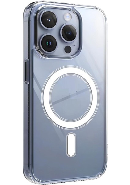 (Mika Magsafe) iPhone 13 Pro Uyumlu Şeffaf Sert Mika Sararmaz Magsafe Ince Fit Kılıf