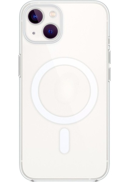 (Ic) iPhone 13 Uyumlu Animasyonlu Şeffaf Sert Mika Sararmaz Magsafe Ince Fit Kılıf Tasarım