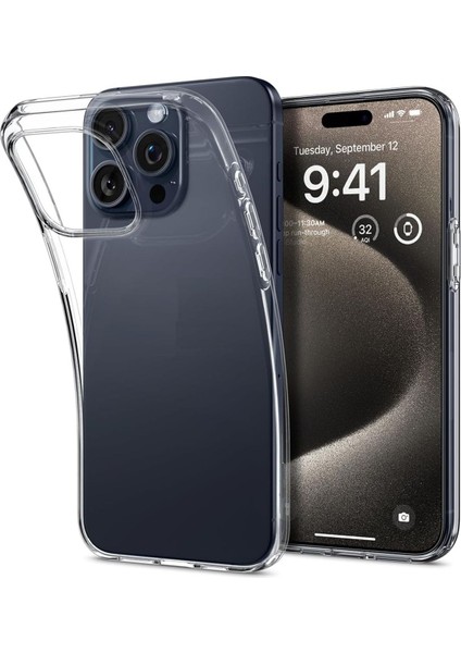 (2mm Şeffaf) Iphone 15 Pro Max Şeffaf Yumuşak Silikon Kılıf