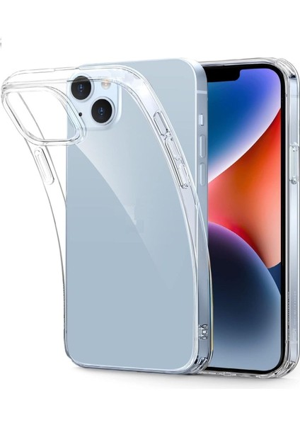 (2mm Şeffaf) Iphone 14 Uyumlu Şeffaf Yumuşak Esnek Silikon Kılıf