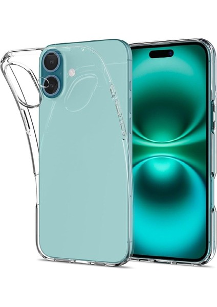 (2mm Şeffaf) Apple iPhone 16 Uyumlu Şeffaf Yumuşak Esnek Silikon Kılıf