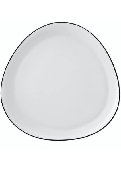 Sky Siyah Rimli Cam 6 Kişilik Pasta Tatlı Takımı 18 cm