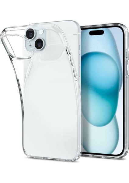 (2mm Şeffaf) Iphone 15 Plus Uyumlu Şeffaf Yumuşak Esnek Silikon Kılıf