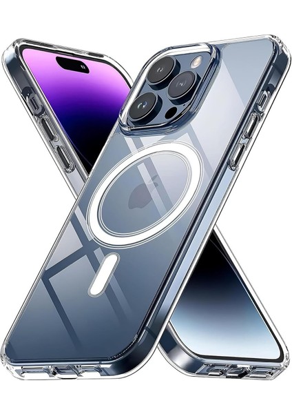 (Magsafe Kılıf) Apple iPhone 12 Pro Max Uyumlu Magsafe Wireless Kılıf Darbe Emici Şeffaf Silikon Kılıf