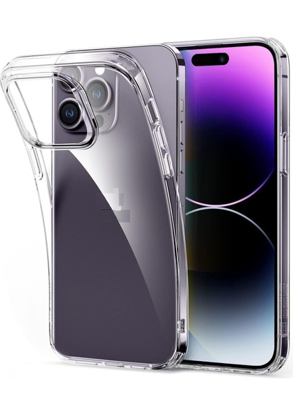 (2mm Şeffaf) Apple iPhone 14 Pro Max Uyumlu Şeffaf Yumuşak Esnek Silikon Kılıf