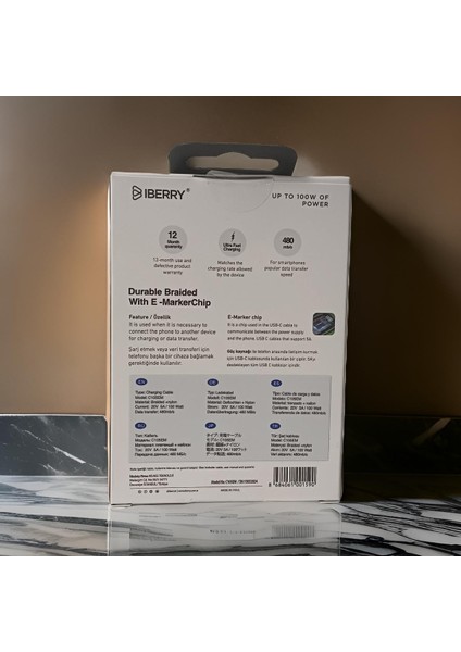Ultra Hızlı 100W Type C To Type C Şarj ve Data Kablosu 5A Emarker Çipi(Kvk Garantili)