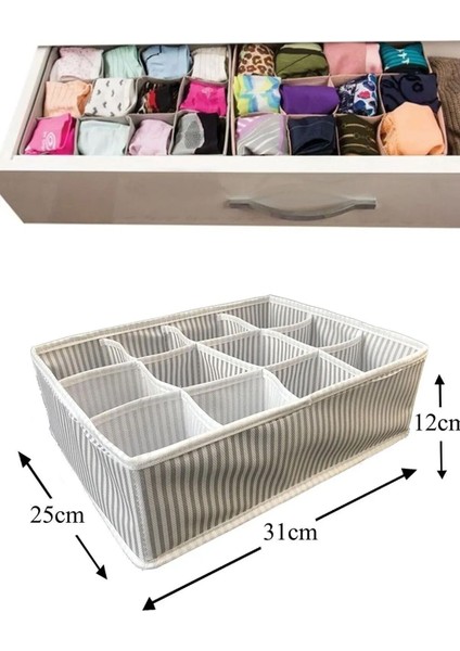 (2 Adet) Çekmece Düzenleyici 12 Bölmeli Organizer (31 cm x 25 cm x 12 Cm) indirimleri
