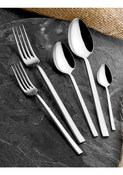60 Parça Düz Çatal Kaşık Takımı, 12 Kişilik, Dayanıklı ve Şık Tasarım modelleri
