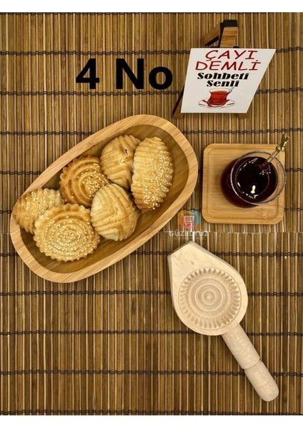 Ahşap Kömbe Kerebiç Kurabiye Pasta Kalıbı 1 Adet 4 No Kalıp