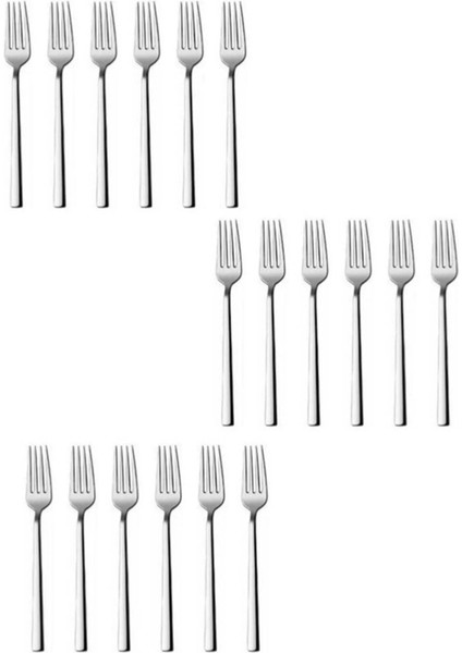 12 Kişilik 18 Parça Gümüş Renk Çatal ve Bıçak Takımı, Paslanmaz Çelik