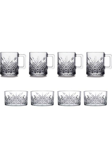 Timeless Kupa Çerez Takımı-4 Fincan&4 Çerezlik- Çay,kahve,bitki Çayı,kuruyemiş Için Ideal