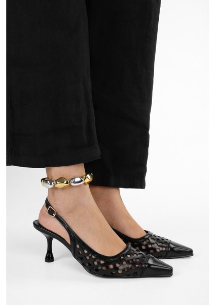 Kadın Jade Siyah Cilt Stiletto