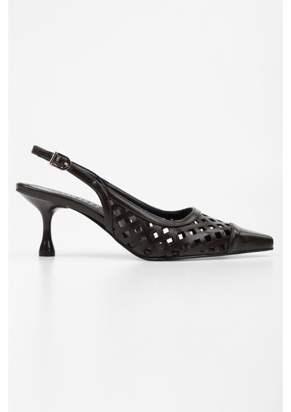 Kadın Jade Acı Kahve Cilt Stiletto modelleri