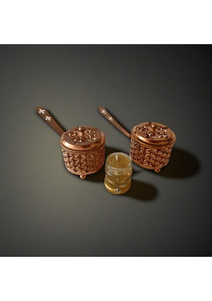 Bronz Renk 2 Adet Şık Tasarımlı Metal Tütsü & Buhurdanlık Seti (Simli Mum Hediyeli) Mod5 fırsatları