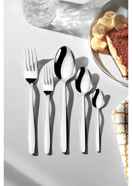 Gri 6 Kişilik 30 Parça Çatal Kaşık Takımı, şık ve kullanışlı sofra seti