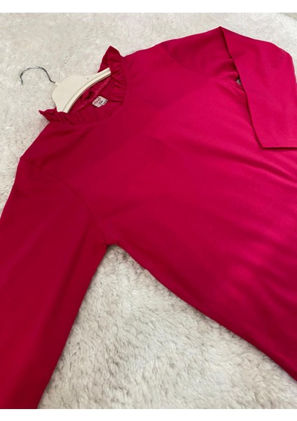 Yaka Fırfırlı Kız Çocuk Penye Body