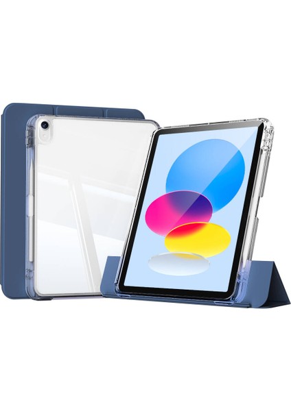 iPad 11.nesil 2025 Kılıf Magnetik Ayrılabilen Airbagli Zore Sliding Tablet Kılıfı - Siyah