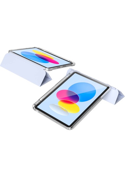 iPad 11.nesil 2025 Kılıf Magnetik Ayrılabilen Airbagli Zore Sliding Tablet Kılıfı - Siyah
