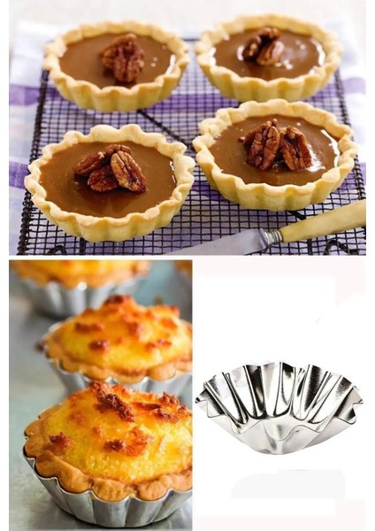 12 Adet Dilahome Paslanmaz Mini Kek Kalıbı, Cupcake, Tart, Tartolet, Brownie, Topkek, Muffin Kalıbı