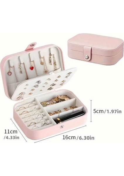 Pembe Büyük Boy Takı Kutusu-Oda Düzenleyici-Kutu-Organizeri-Seyahat Çantası fiyatları