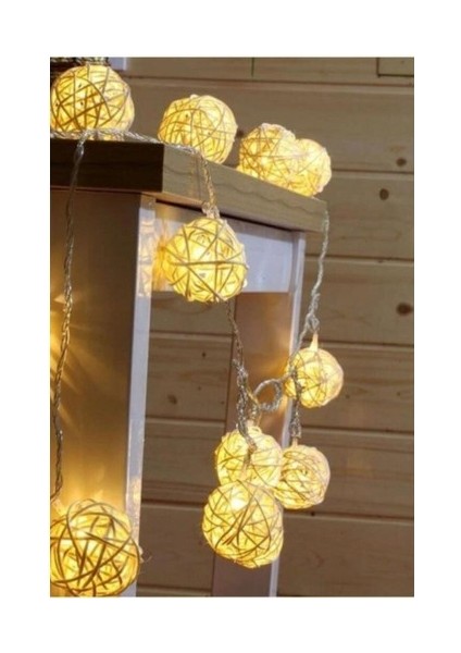 Hasır Toplar LED Işık 2 Metre Gün Işığı Dekor Lambası