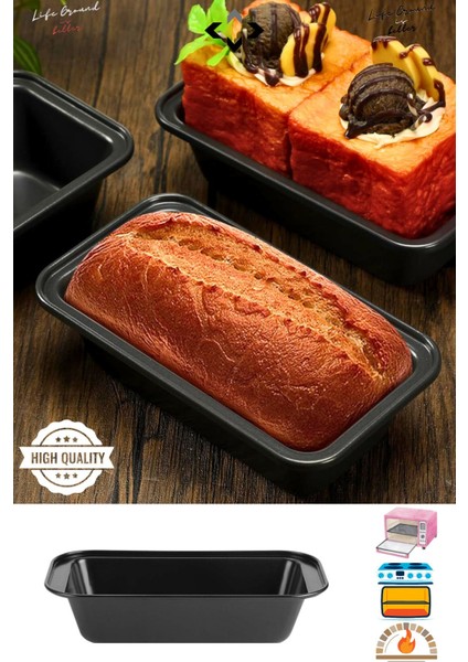 Karbon Çelik Baton Dikdörtgen Kek Ekmek Kalıbı Yapışmaz Ekmek Kalıbı Fırın Airfryer Fırın Kalıbı