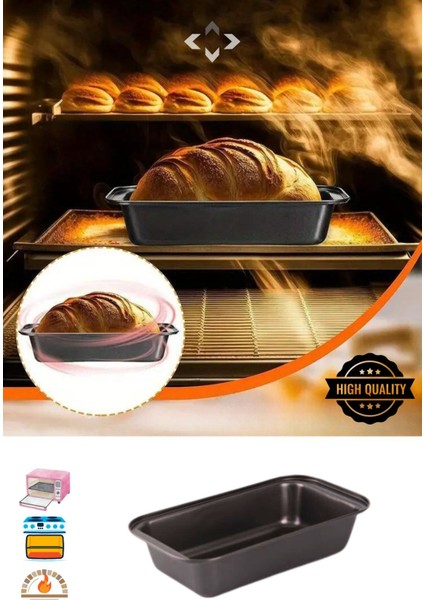 Karbon Çelik Baton Dikdörtgen Kek Ekmek Kalıbı Yapışmaz Ekmek Kalıbı Fırın Airfryer Fırın Kalıbı