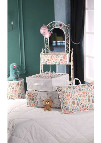 5'li 70X50X25 cm Set Baza Altı Düzenleyici Pencereli Büyük Boy Hurç Sevimli Çocuk Desenli fırsatları