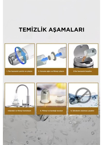 A-031 Beyaz Şarjlı Araç El Süpürgesi El