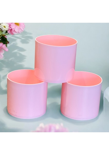 Trend Saksı - Saksılık 0,88 Lt -3 Adet Pembe
